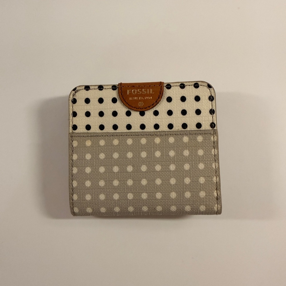 Fossil Black and White Dot Wallet